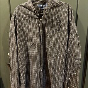 Ralph Lauren Men's Black and White Plaid Shirt